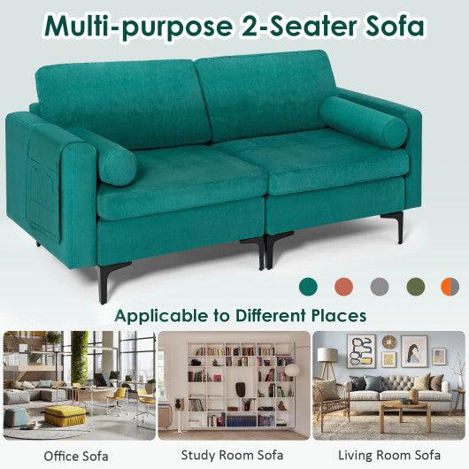 Modular 1/2/3/4-Seat L-Shaped Sectional Sofa Couch with Socket USB Port-2-Seat at Set Shop and Smile