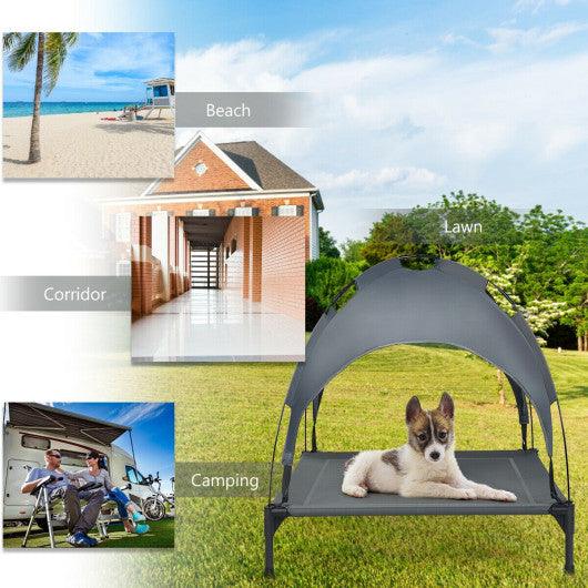Portable Elevated Outdoor Pet Bed with Removable Canopy Shade-36 Inch at Set Shop and Smile