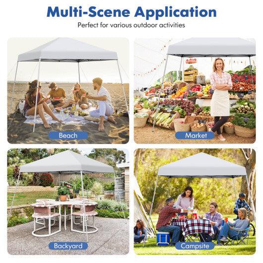 10 x 10 Feet Outdoor Instant Pop-up Canopy with Carrying Bag-White at Set Shop and Smile