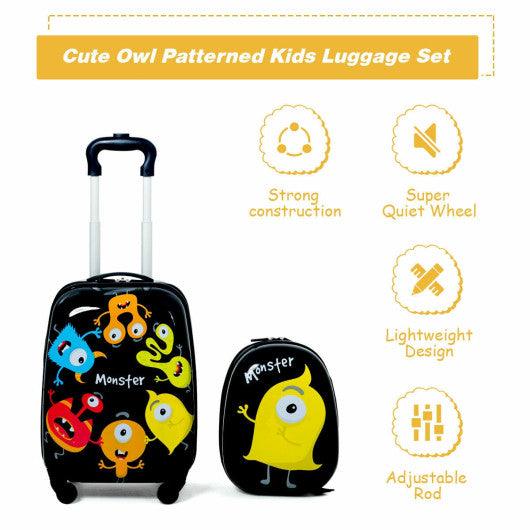 2 pcs Kids Luggage Set 12" Backpack & 16" Rolling Suitcase at Set Shop and Smile