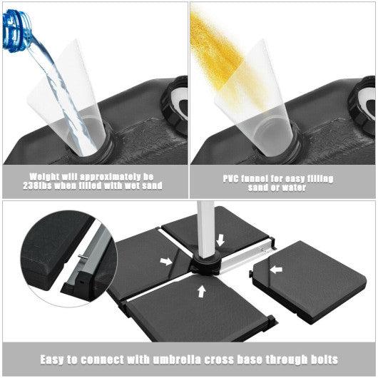 4 Pieces 238 Lbs Square Outdoor Patio Market Umbrella Base at Set Shop and Smile