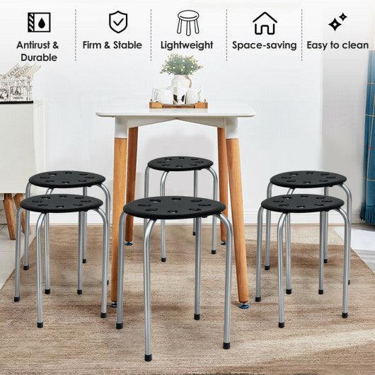 Set of 6 Portable Plastic Stack Stools -Gray at Set Shop and Smile
