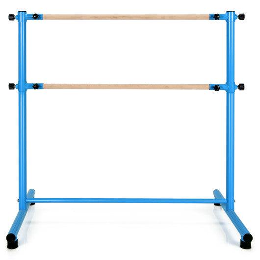 47 Inch Double Ballet Barre with Anti-Slip Footpads-Blue at Set Shop and Smile