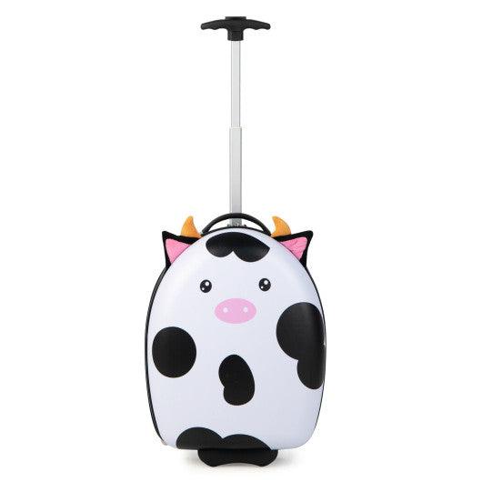 16 Inch Kids Rolling Luggage with 2 Flashing Wheels and Telescoping Handle-Black & White at Set Shop and Smile