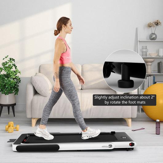 2.25HP 2 in 1 Folding Treadmill with APP Speaker Remote Control-White at Set Shop and Smile