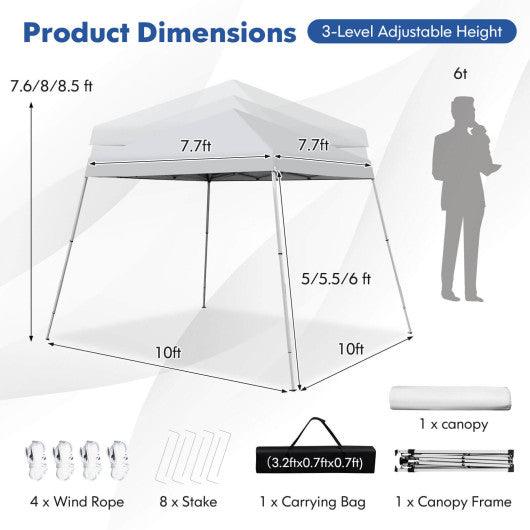 10 x 10 Feet Outdoor Instant Pop-up Canopy with Carrying Bag-White at Set Shop and Smile