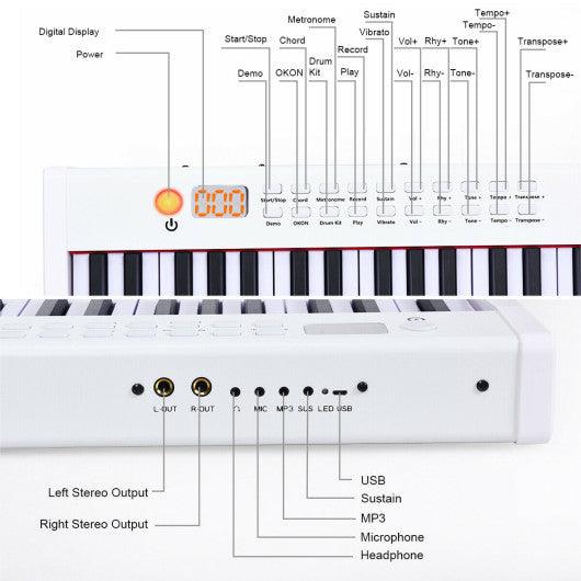88-Key Portable Full-Size Semi-weighted Digital Piano Keyboard-White at Set Shop and Smile