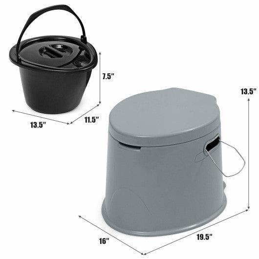 5L Portable Travel Toilet with Paper Holder for Outdoor at Set Shop and Smile