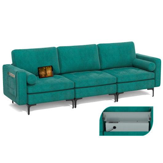 Modular 1/2/3/4-Seat L-Shaped Sectional Sofa Couch with Socket USB Port-3-Seat with USB port at Set Shop and Smile