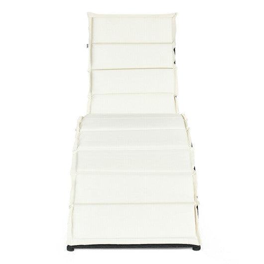 Folding Patio Rattan Lounge Cushioned Portable Chair at Set Shop and Smile