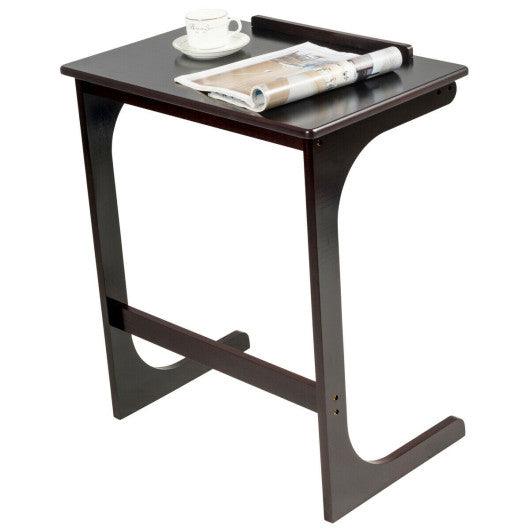 Adjustable C-Shape Couch End Table wth Tilting Top-Brown at Set Shop and Smile