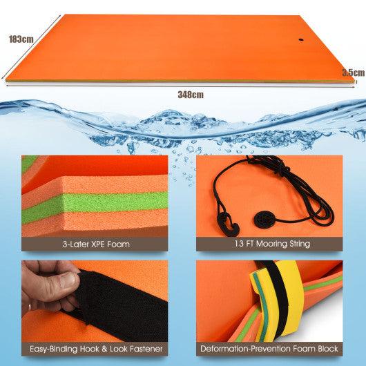 12 x 6 Feet 3 Layer Floating Water Pad-Orange at Set Shop and Smile