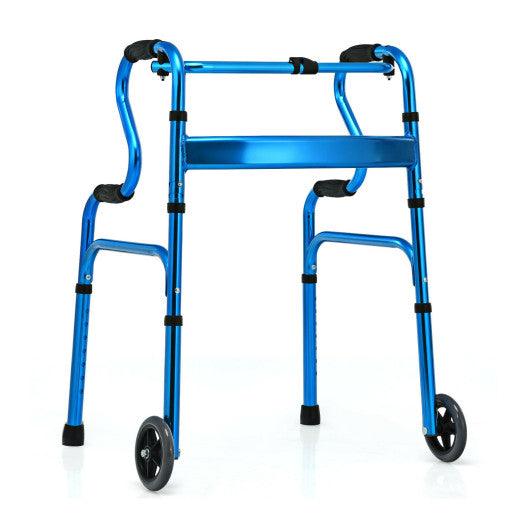 Aluminum Heavy-Duty Folding Wheeled Stand-Assist Walker-Blue at Set Shop and Smile