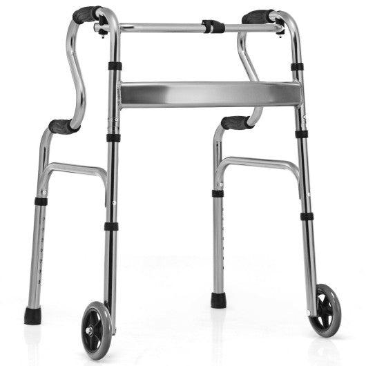 Aluminum Heavy-Duty Folding Wheeled Stand-Assist Walker-Gray at Set Shop and Smile