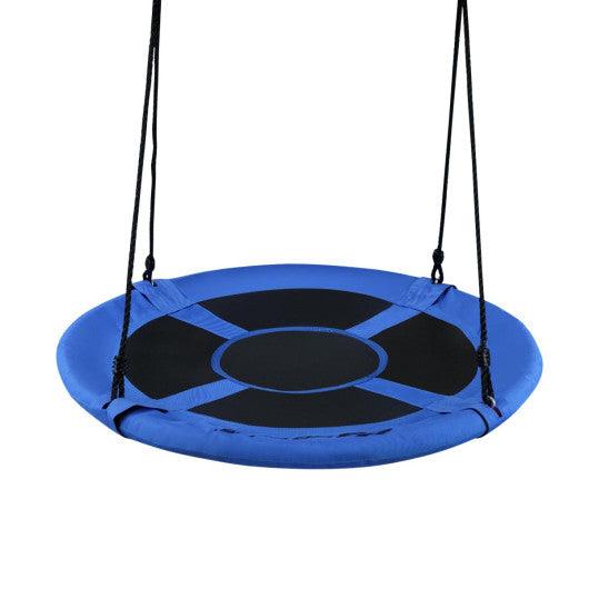 40 Inch Flying Saucer Tree Swing Indoor Outdoor Play Set-Blue at Set Shop and Smile