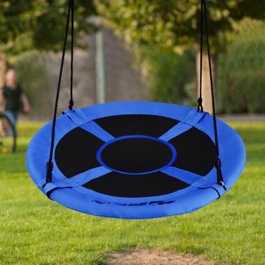 40 Inch Flying Saucer Tree Swing Indoor Outdoor Play Set-Blue at Set Shop and Smile