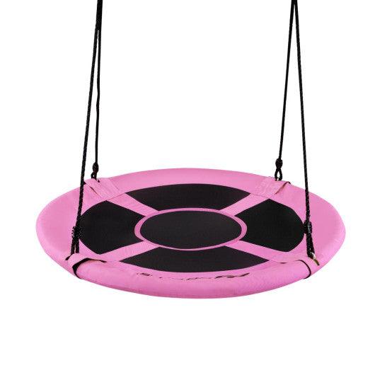 40 Inch Flying Saucer Tree Swing Indoor Outdoor Play Set-Pink at Set Shop and Smile