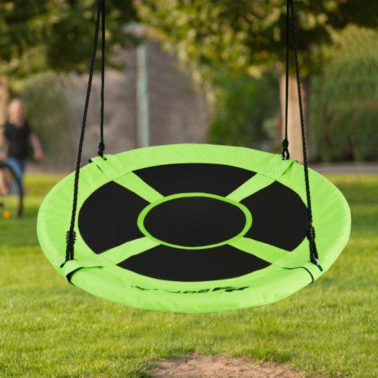 40 Inch Flying Saucer Tree Swing Indoor Outdoor Play Set-Green at Set Shop and Smile