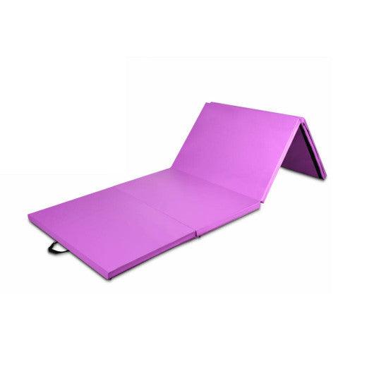 8 x 4 Feet Folding Gymnastics Tumbling Mat-Purple at Set Shop and Smile