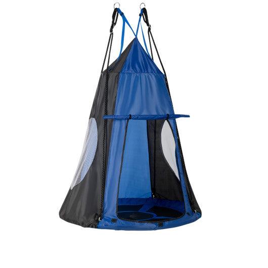 2-in-1 40 Inch Kids Hanging Chair Detachable Swing Tent Set-Blue at Set Shop and Smile