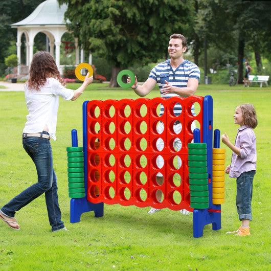 Jumbo 4-to-Score Giant Game Set with 42 Jumbo Rings and Quick-Release Slider-Blue at Set Shop and Smile