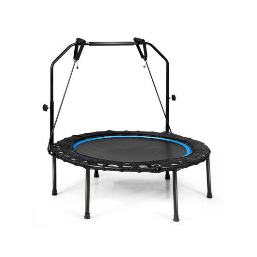 40 Inch Foldable Fitness Rebounder with Resistance Bands Adjustable Home-Blue at Set Shop and Smile
