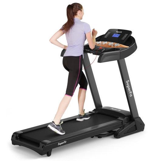3.75HP Electric Folding Treadmill with Auto Incline 12 Program APP Control at Set Shop and Smile