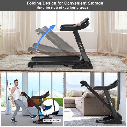 3.75HP Electric Folding Treadmill with Auto Incline 12 Program APP Control at Set Shop and Smile