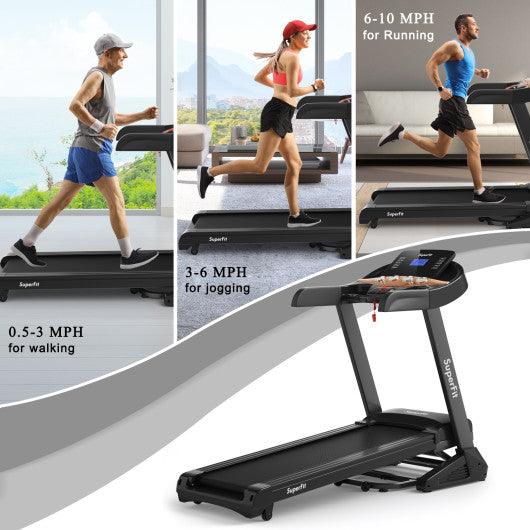 3.75HP Electric Folding Treadmill with Auto Incline 12 Program APP Control at Set Shop and Smile