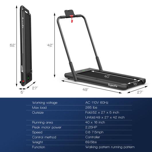 2-in-1 Folding Treadmill with Remote Control and LED Display-Black at Set Shop and Smile