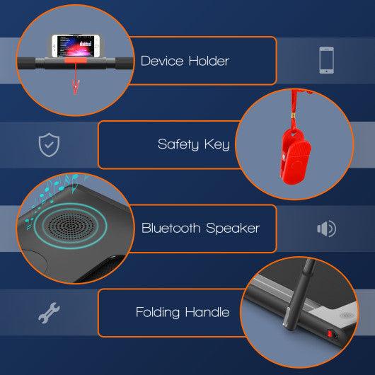 2-in-1 Folding Treadmill with Remote Control and LED Display-Black at Set Shop and Smile