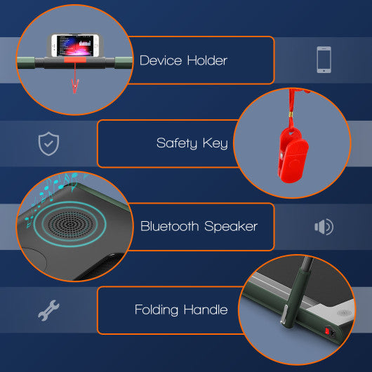 2-in-1 Folding Treadmill with Remote Control and LED Display-Green - Set Shop and Smile