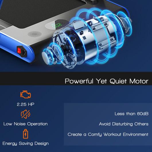 2-in-1 Folding Treadmill with Remote Control and LED Display-Blue at Set Shop and Smile