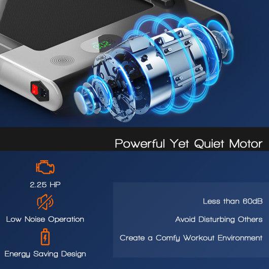 2-in-1 Folding Treadmill with Remote Control and LED Display-Silver at Set Shop and Smile