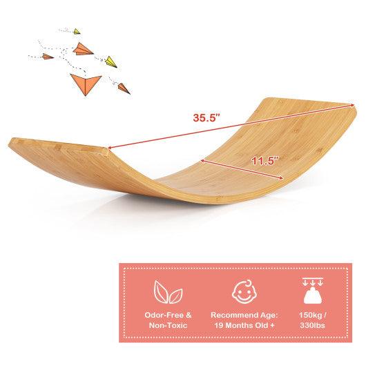 35.5 Inch Wooden Wobble Balance Board for Toddler and Adult at Set Shop and Smile