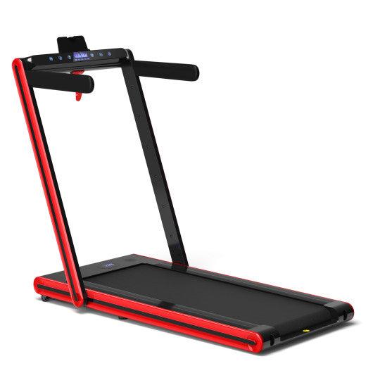 2-in-1 Folding Treadmill with Dual LED Display-Red at Set Shop and Smile