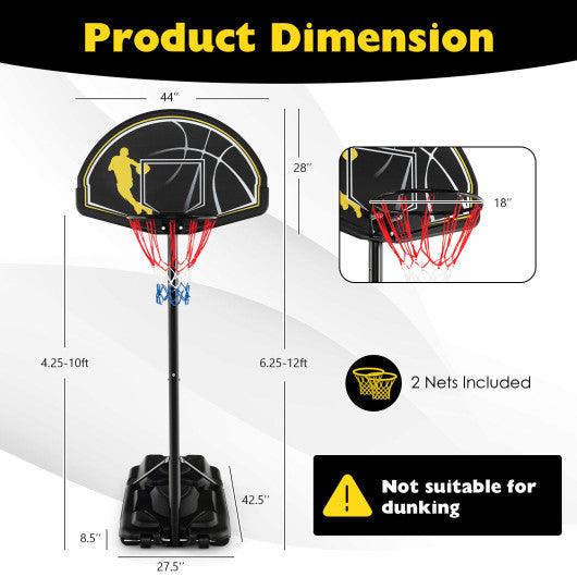 4.25-10 Feet Portable Adjustable Basketball Goal Hoop System at Set Shop and Smile