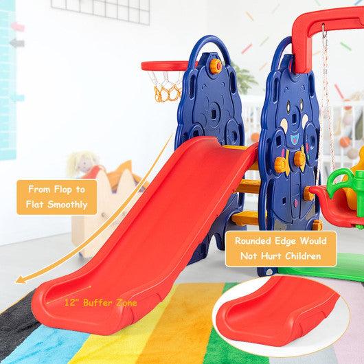 3-in-1 Junior Children Freestanding Design Climber Slide Swing Seat Basketball Hoop at Set Shop and Smile