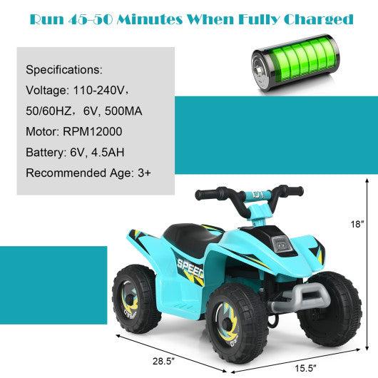 6V Kids Electric ATV 4 Wheels Ride-On Toy -Blue at Set Shop and Smile