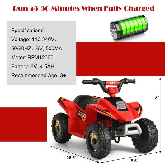 6V Kids Electric ATV 4 Wheels Ride-On Toy -Red at Set Shop and Smile