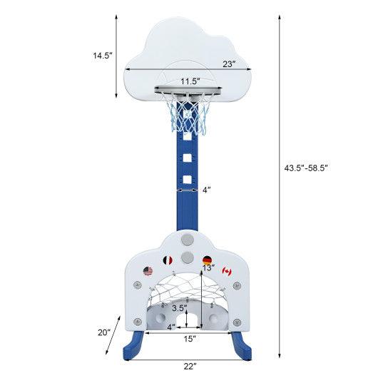3-in-1 Kids Basketball Hoop Set with Balls-White at Set Shop and Smile