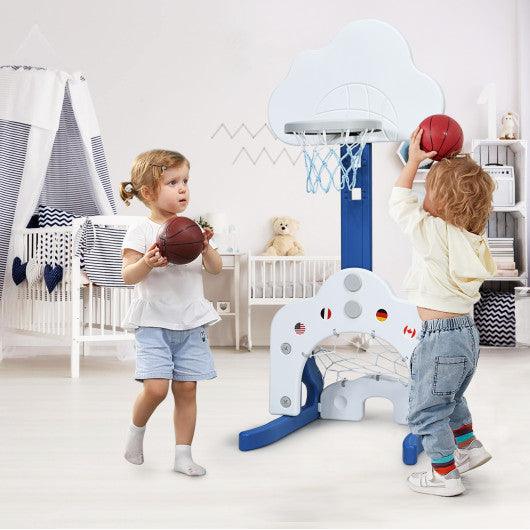 3-in-1 Kids Basketball Hoop Set with Balls-White at Set Shop and Smile