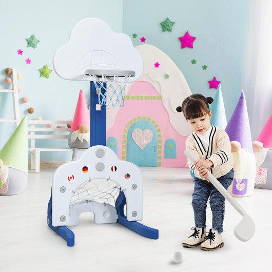 3-in-1 Kids Basketball Hoop Set with Balls-White at Set Shop and Smile