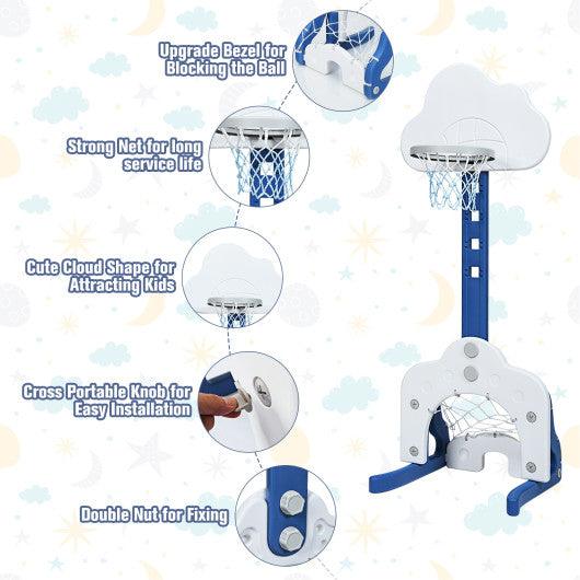 3-in-1 Kids Basketball Hoop Set with Balls-White at Set Shop and Smile