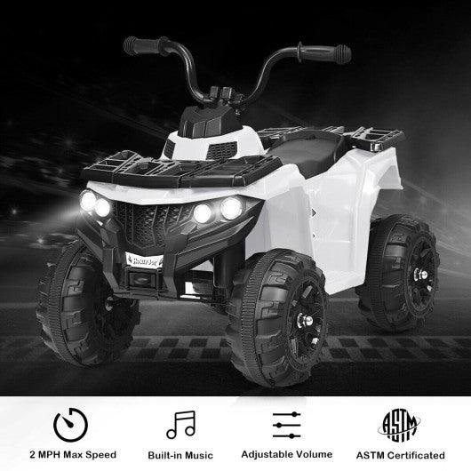 6V Battery Powered Kids Electric Ride on ATV-White at Set Shop and Smile