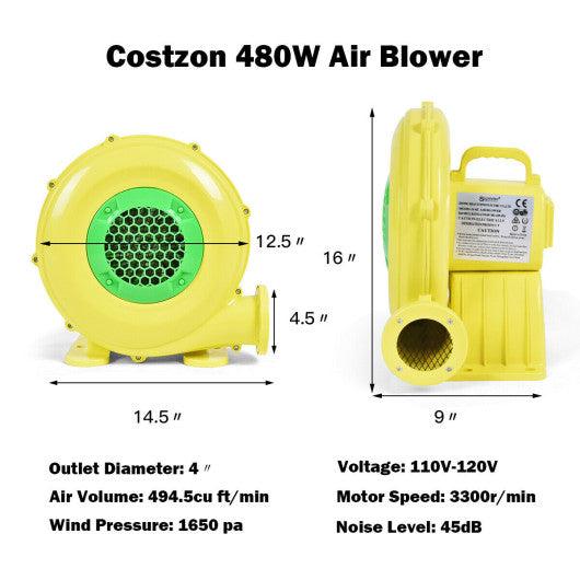 480 W 0.6 HP Air Blower Pump Fan for Inflatable Bounce House at Set Shop and Smile