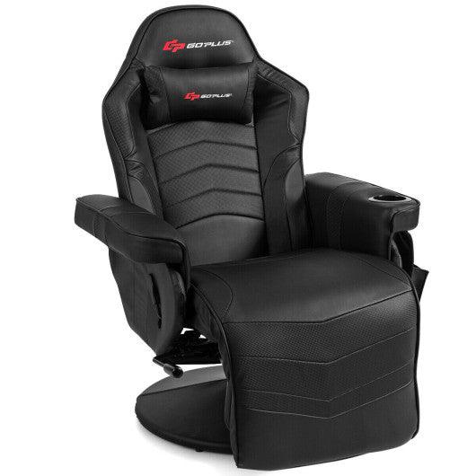 Ergonomic High Back Massage Gaming Chair with Pillow-Black at Set Shop and Smile