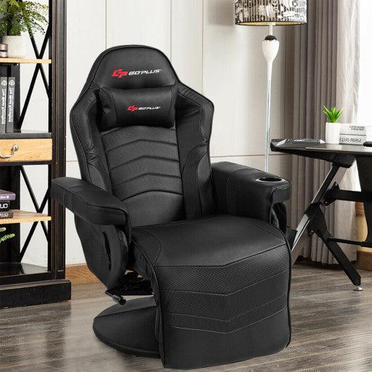 Ergonomic High Back Massage Gaming Chair with Pillow-Black at Set Shop and Smile