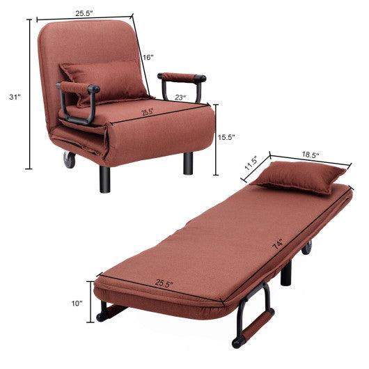 Convertible Folding Leisure Recliner Sofa Bed-Coffee at Set Shop and Smile