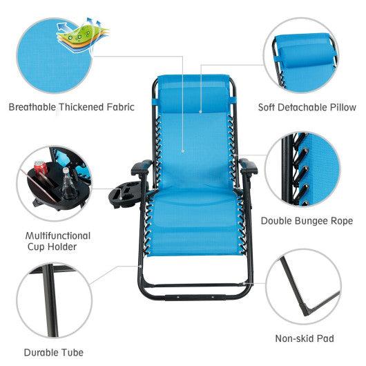 Oversize Lounge Chair with Cup Holder of Heavy Duty for outdoor-Blue at Set Shop and Smile